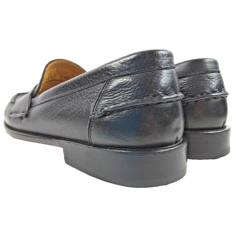 Belvedere Studio Michelle Men's Black Pebbled Leather Penny Loafer Shoe‎ Sz 9 EE